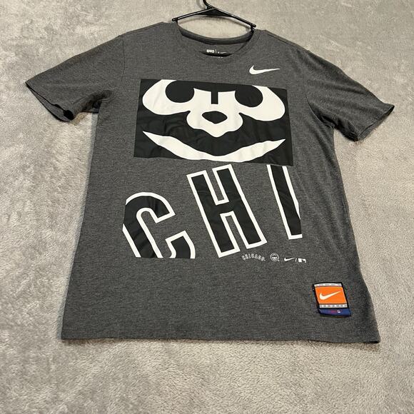 Chicago Cubs Shirt Mens Medium Grey Nike MLB Short Sleeve Shirt - Picture 1 of 7